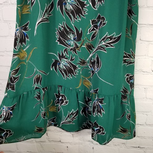 Cabi #3276 • Green Floral Peplum Tank Blouse • Size Medium - Picture 4 of 10